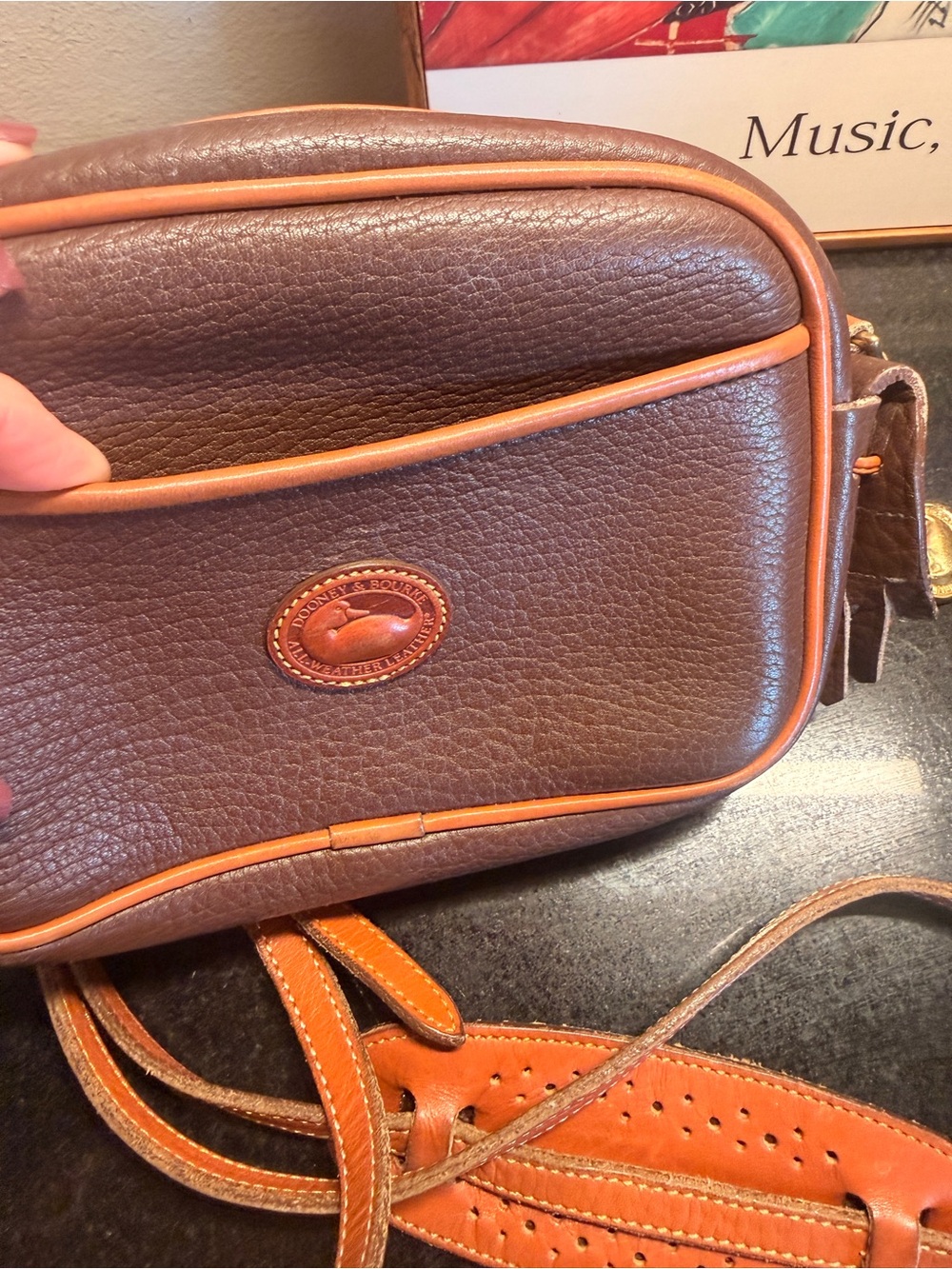 Brown & Tan Leather Crossbody Camera Bag - Picture 12 of 14